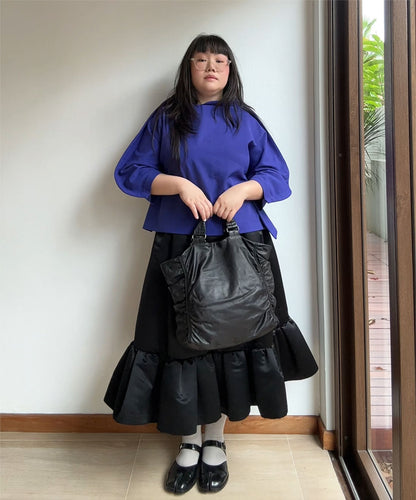 Kawa Kawa Leather Ruffle Tote