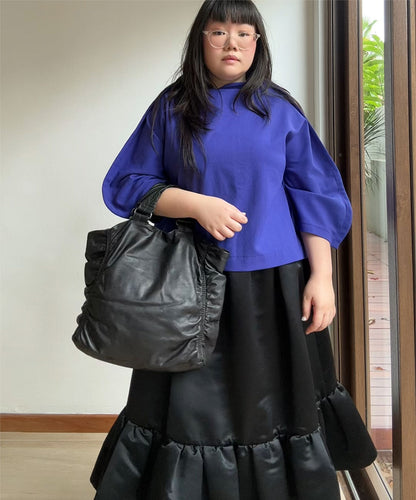 Kawa Kawa Leather Ruffle Tote