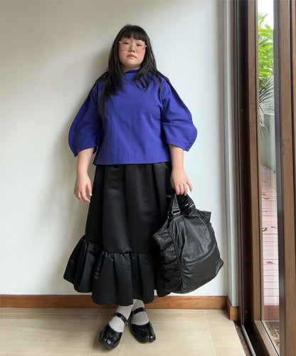 Kawa Kawa Leather Ruffle Tote