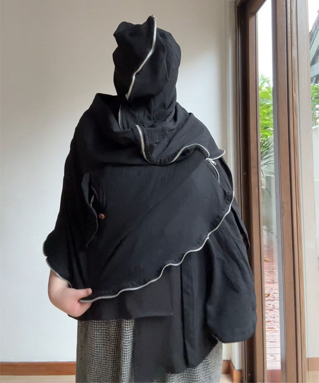 Comme des Garcons AW11 Asymmetrical Zip Cape Poncho