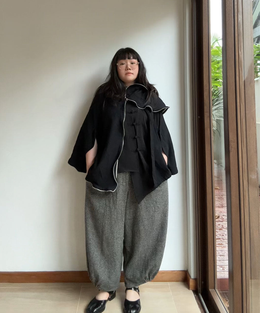 Black Comme des Garcons AW14 Houndstooth Balloon Wool Pants