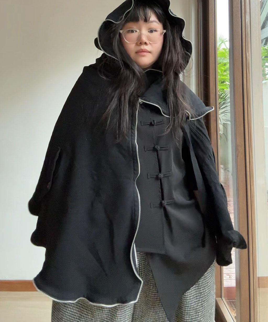 Comme des Garcons AW11 Asymmetrical Zip Cape Poncho