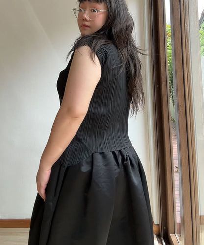 Pleats Please Double Layer Pleated Pointy Sleeves Top