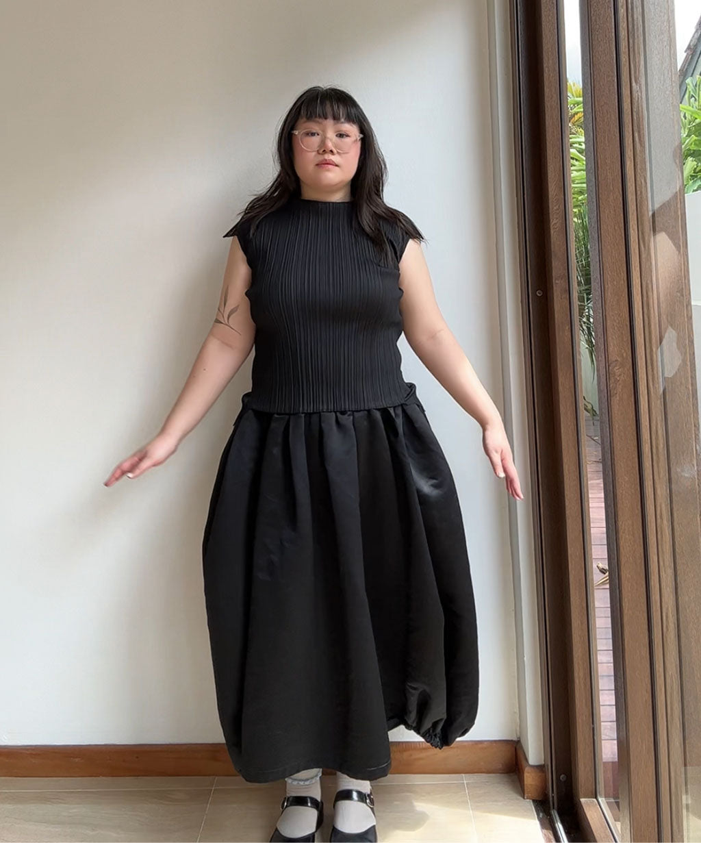 Pleats Please Double Layer Pleated Pointy Sleeves Top