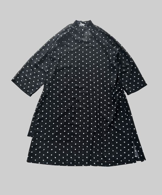 Comme des Garcons SS20 Mandarin Collar Polka Dot Sheer Dress (BNWT, Condition 10/10)
