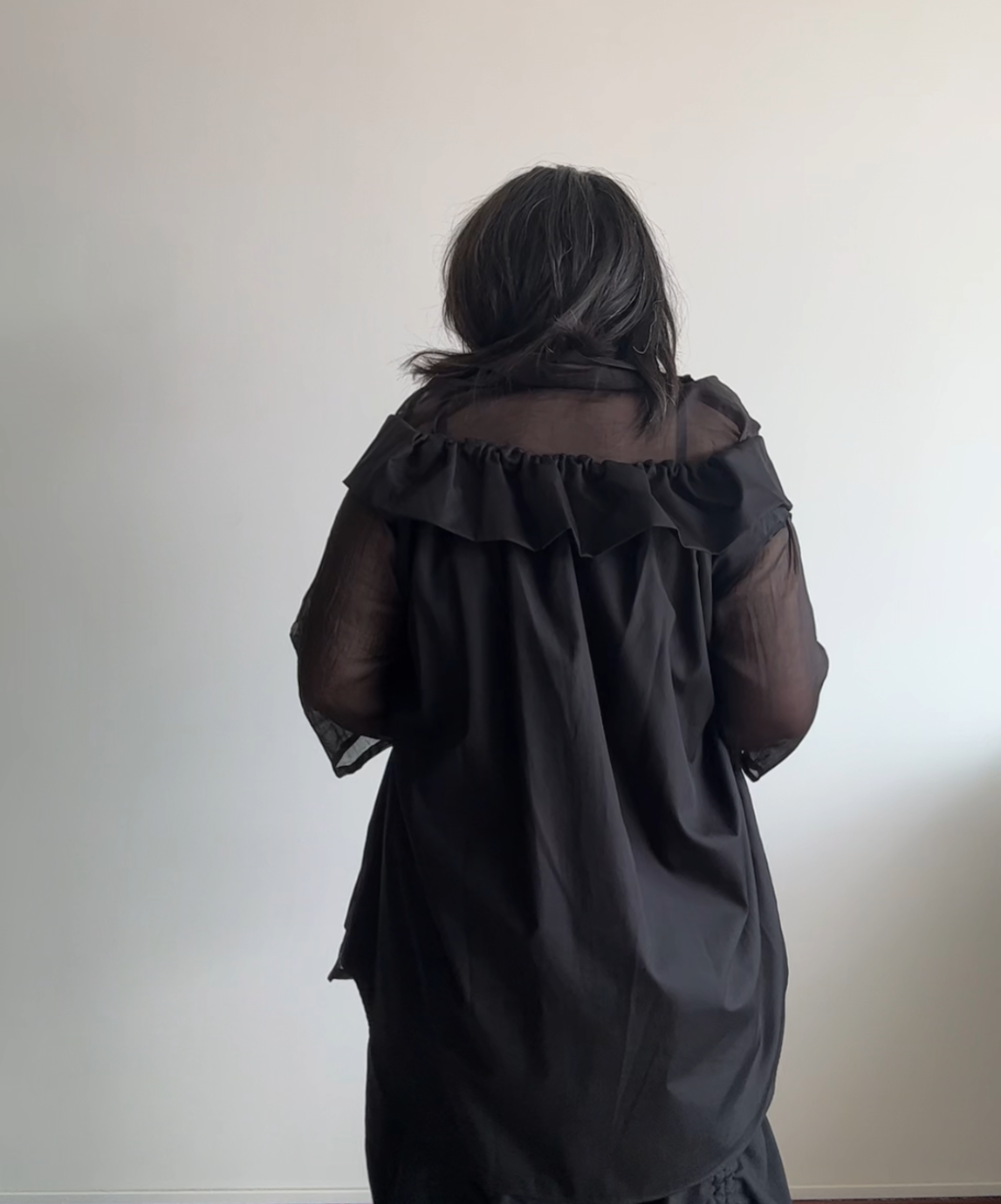 Comme des Garcons SS22 Multi-way Ruffle Collar Sleeveless Blouse