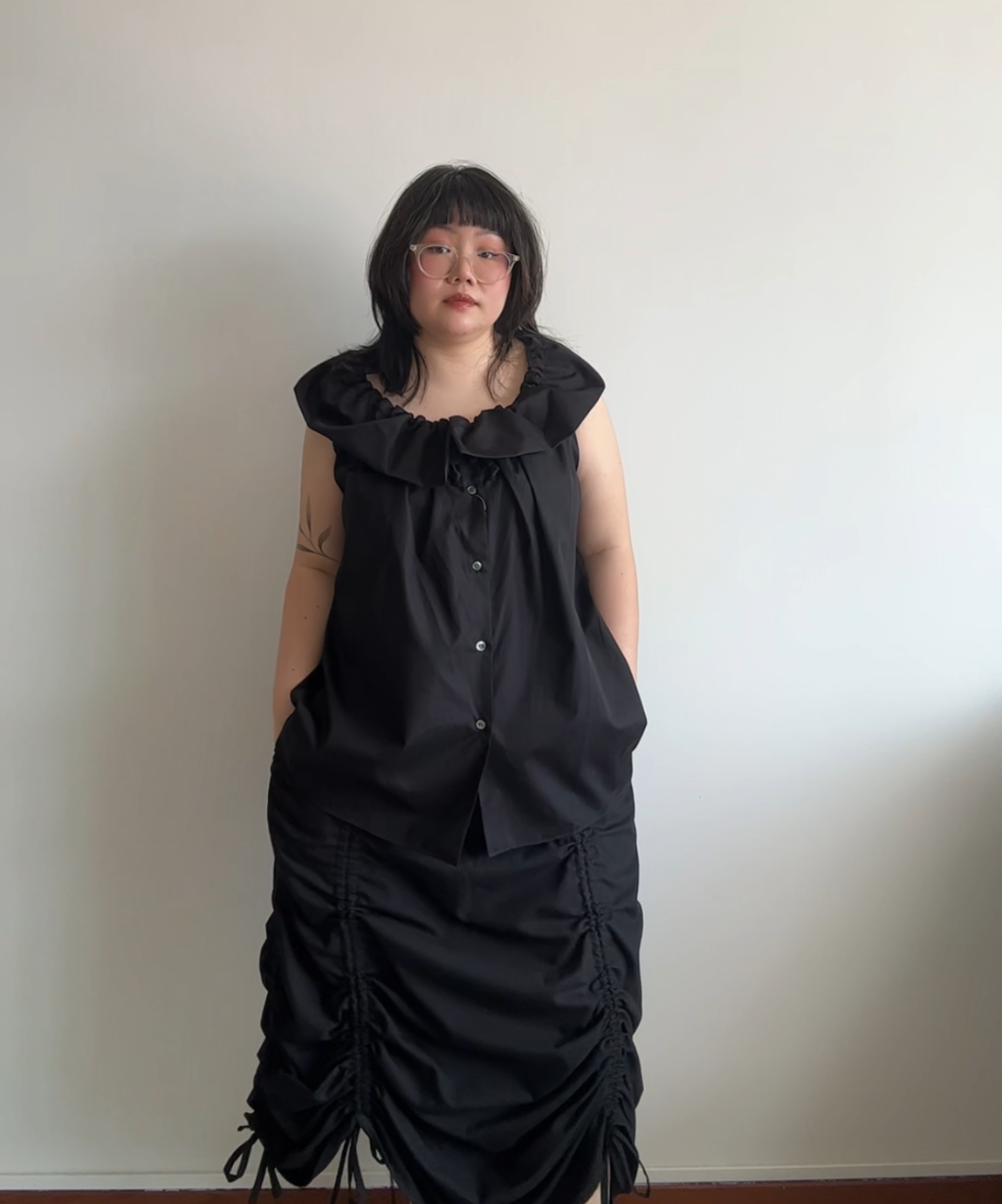 Comme des Garcons SS22 Multi-way Ruffle Collar Sleeveless Blouse