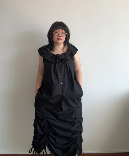 Comme des Garcons SS22 Multi-way Ruffle Collar Sleeveless Blouse