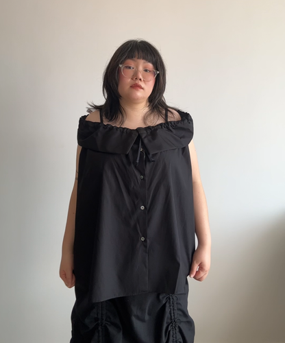 Comme des Garcons SS22 Multi-way Ruffle Collar Sleeveless Blouse