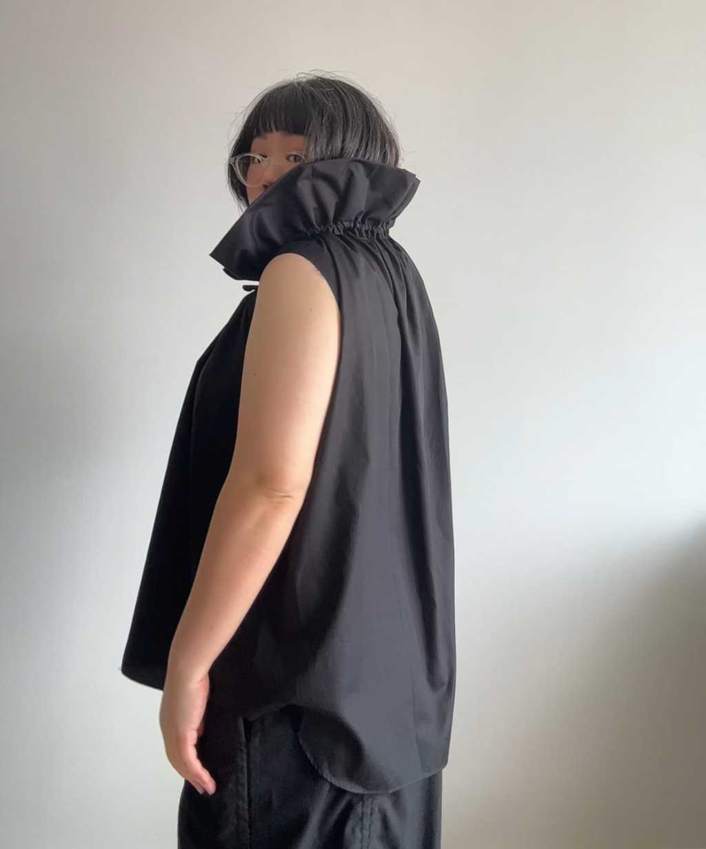 Comme des Garcons SS22 Multi-way Ruffle Collar Sleeveless Blouse