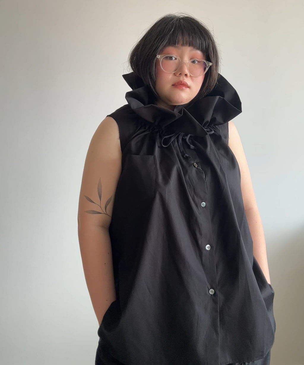 Comme des Garcons SS22 Multi-way Ruffle Collar Sleeveless Blouse