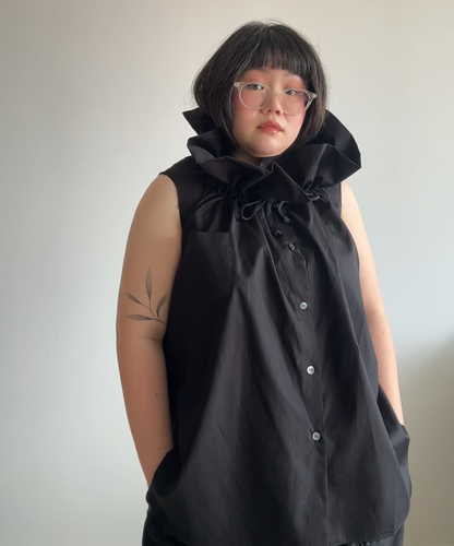 Comme des Garcons SS22 Multi-way Ruffle Collar Sleeveless Blouse