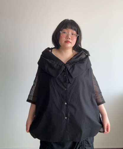 Comme des Garcons SS22 Multi-way Ruffle Collar Sleeveless Blouse