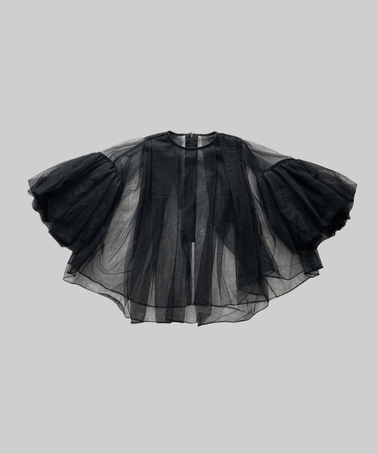 Chika Kisada Sheer Tulle Belle Sleeve Top