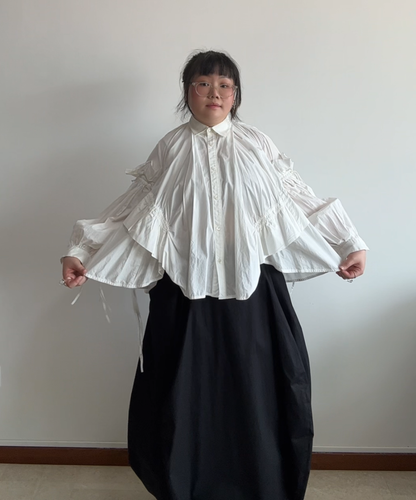 Chika Kisada Balloon Sleeve Shirring Shirt