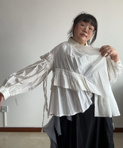 Chika Kisada Balloon Sleeve Shirring Shirt