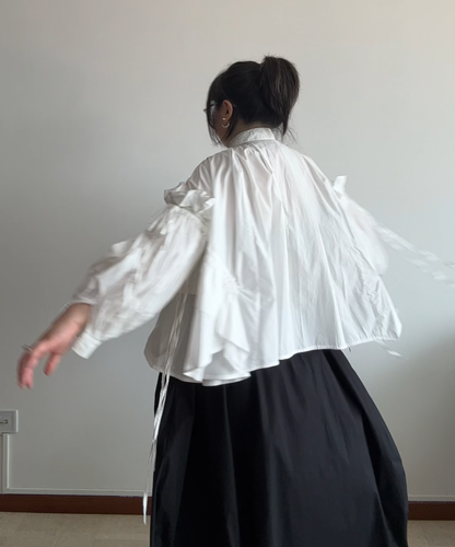 Chika Kisada Balloon Sleeve Shirring Shirt