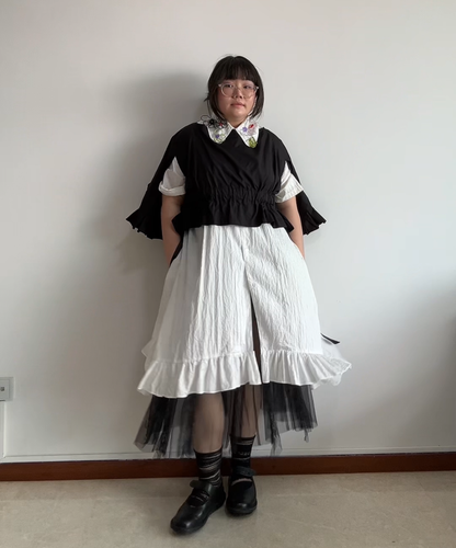Comme des Garcons Comme des Garcons SS18 Ribbon Drawstring Ruffle Blouse (Cotton Version, Condition 10/10)