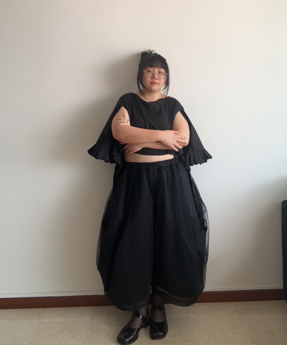 Comme des Garcons Comme des Garcons SS18 Ribbon Drawstring Ruffle Blouse (Cotton Version, Condition 10/10)