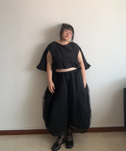 Comme des Garcons Comme des Garcons SS18 Ribbon Drawstring Ruffle Blouse (Cotton Version, Condition 10/10)