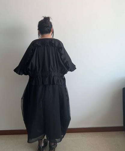 Comme des Garcons Comme des Garcons SS18 Ribbon Drawstring Ruffle Blouse (Cotton Version, Condition 10/10)