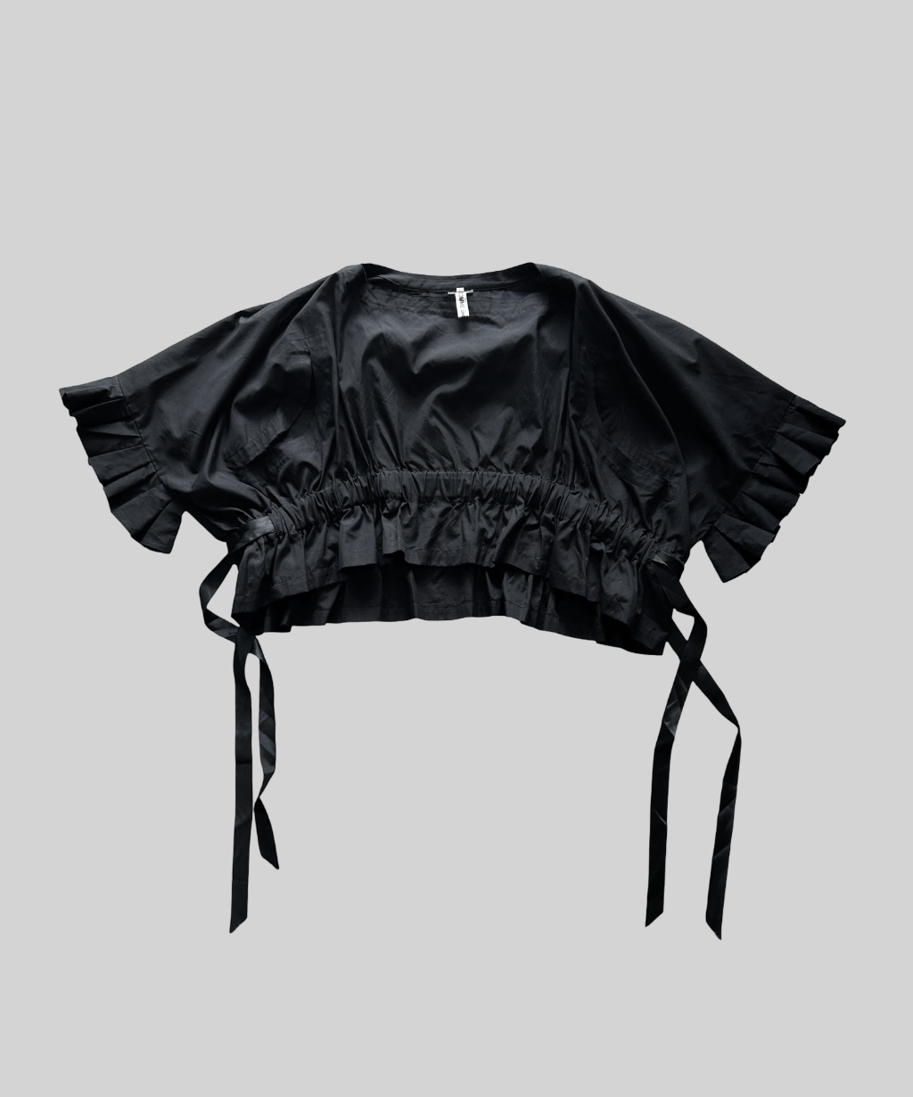 Comme des Garcons Comme des Garcons SS18 Ribbon Drawstring Ruffle Blouse (Cotton Version, Condition 10/10)