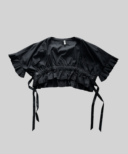 Comme des Garcons Comme des Garcons SS18 Ribbon Drawstring Ruffle Blouse (Cotton Version, Condition 10/10)