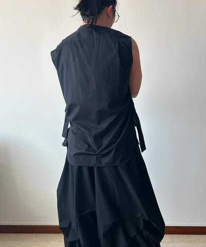 Comme des Garçons Homme Plus SS25 Bow Tie Sleeveless Shirt (Black)
