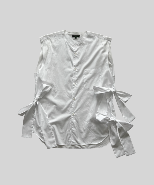 Comme des Garçons Homme Plus SS25 Bow Tie Sleeveless Shirt (White)