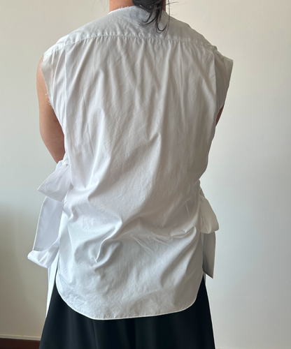 Comme des Garçons Homme Plus SS25 Bow Tie Sleeveless Shirt (White)