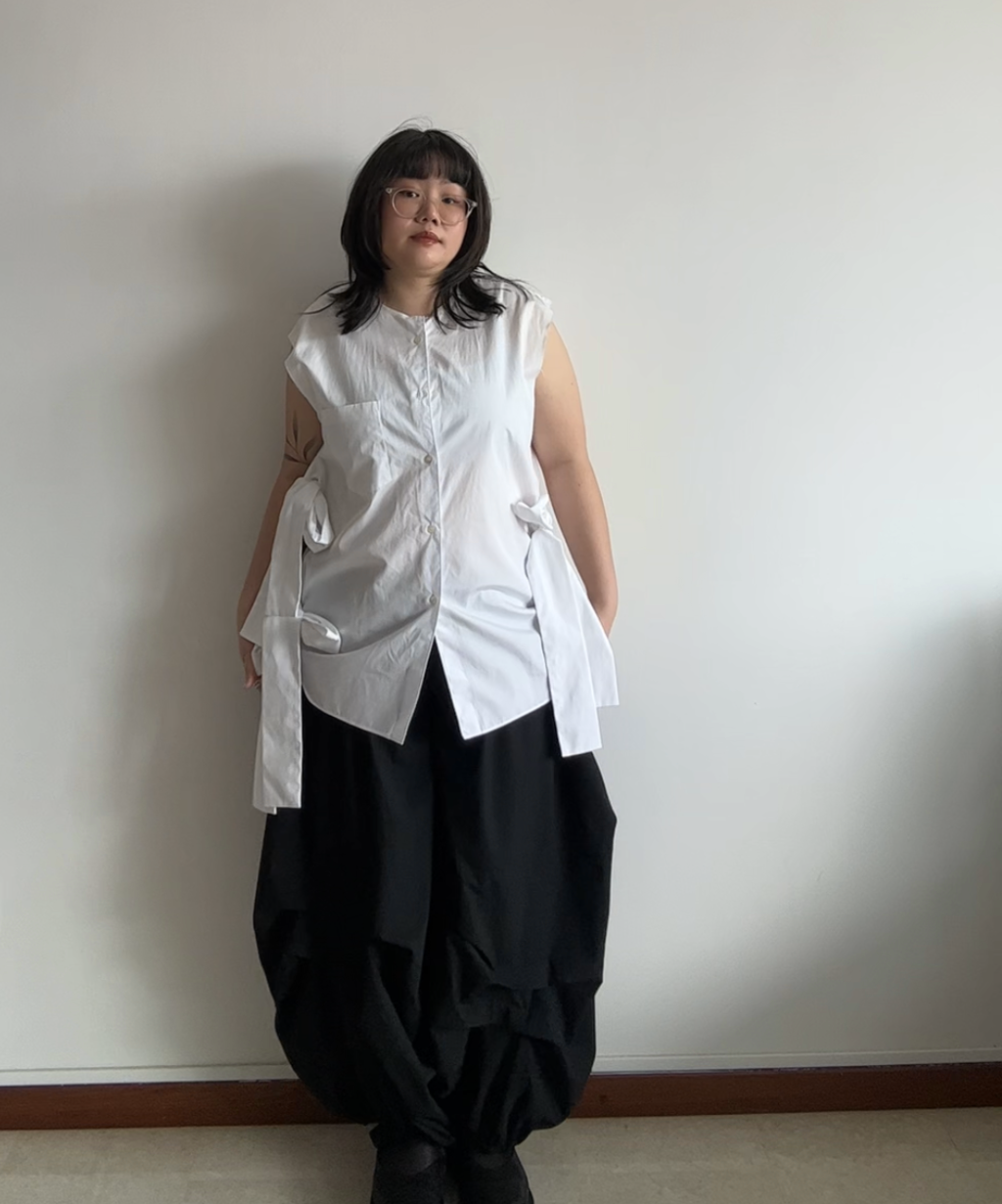 Comme des Garçons Homme Plus SS25 Bow Tie Sleeveless Shirt (White)