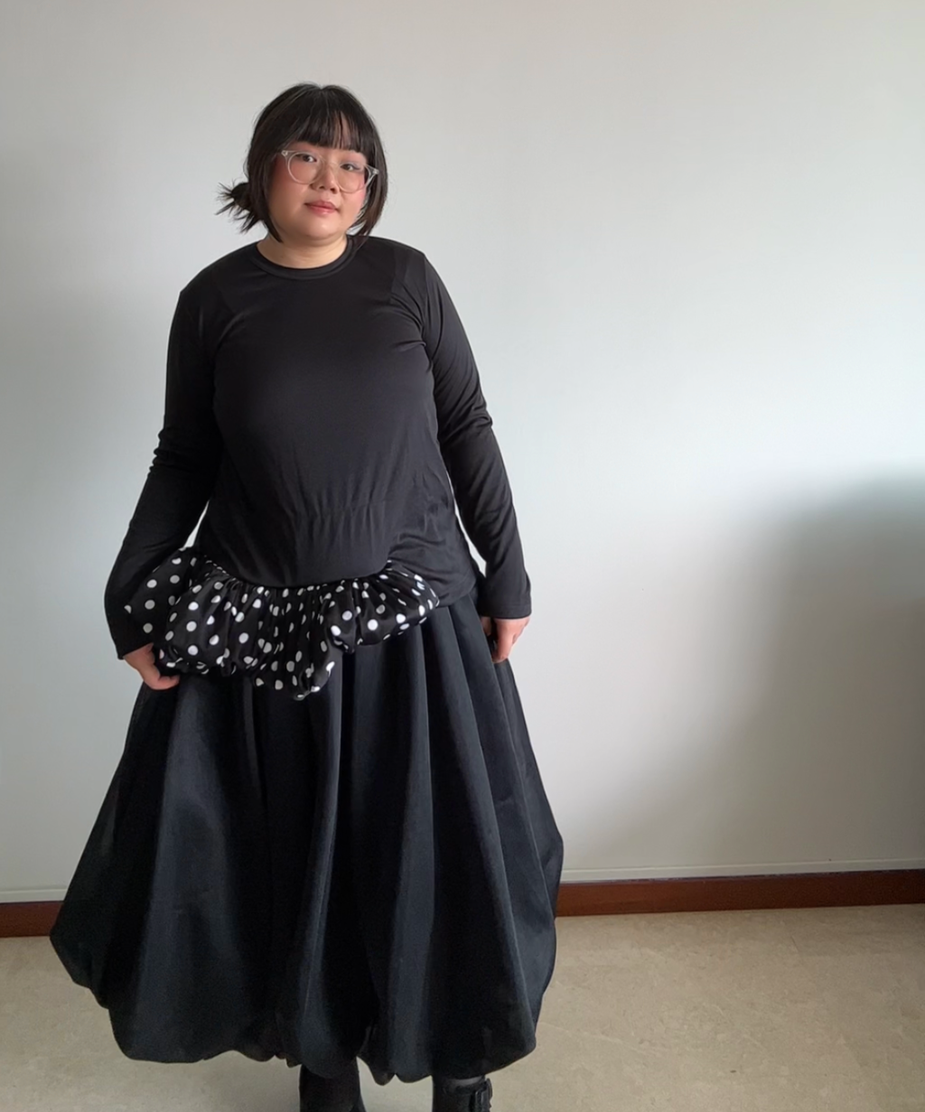 Comme des Garçons Polka Dot Balloon Hem Top