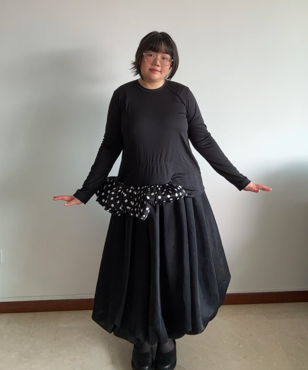 Comme des Garçons Polka Dot Balloon Hem Top
