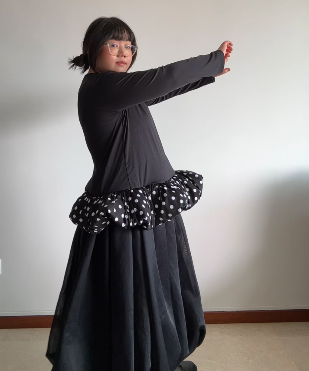Comme des Garçons Polka Dot Balloon Hem Top