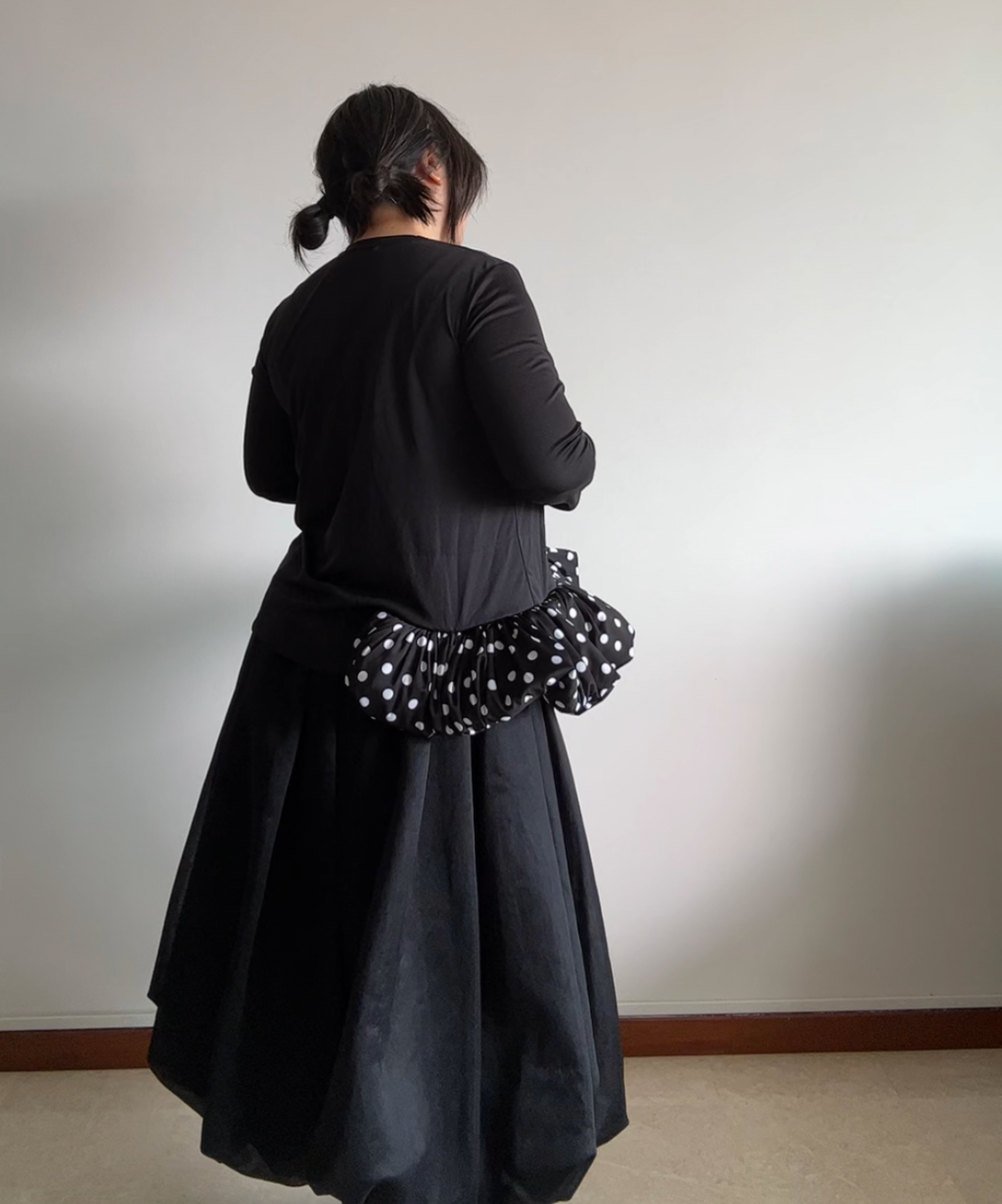 Comme des Garçons Polka Dot Balloon Hem Top
