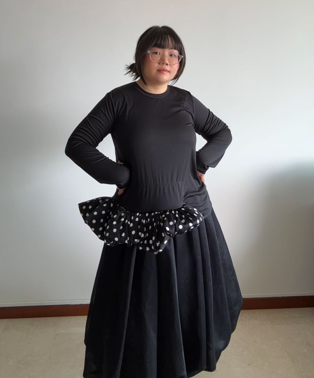 Comme des Garçons Polka Dot Balloon Hem Top