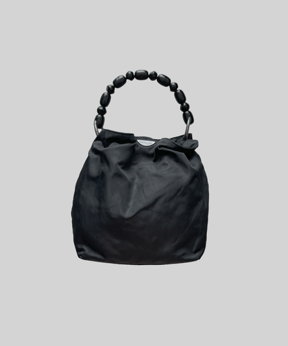 Christian Dior 2000 Beaded Handle Nylon Handbag