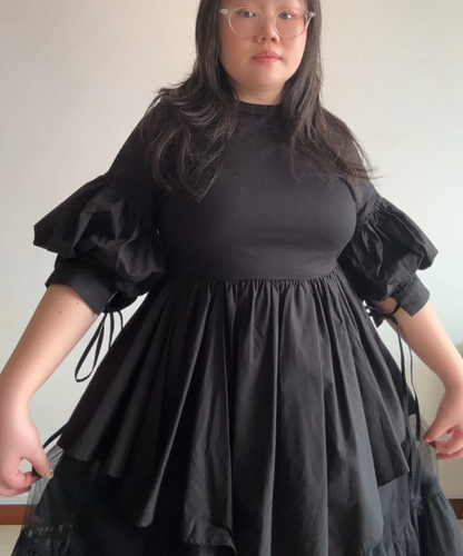 Enfold Balloon Sleeve Peplum Top