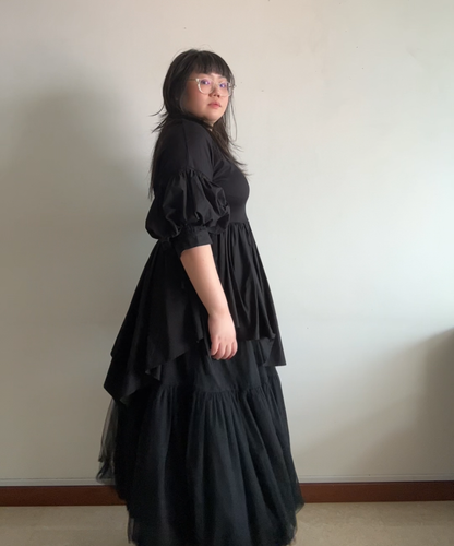 Enfold Balloon Sleeve Peplum Top