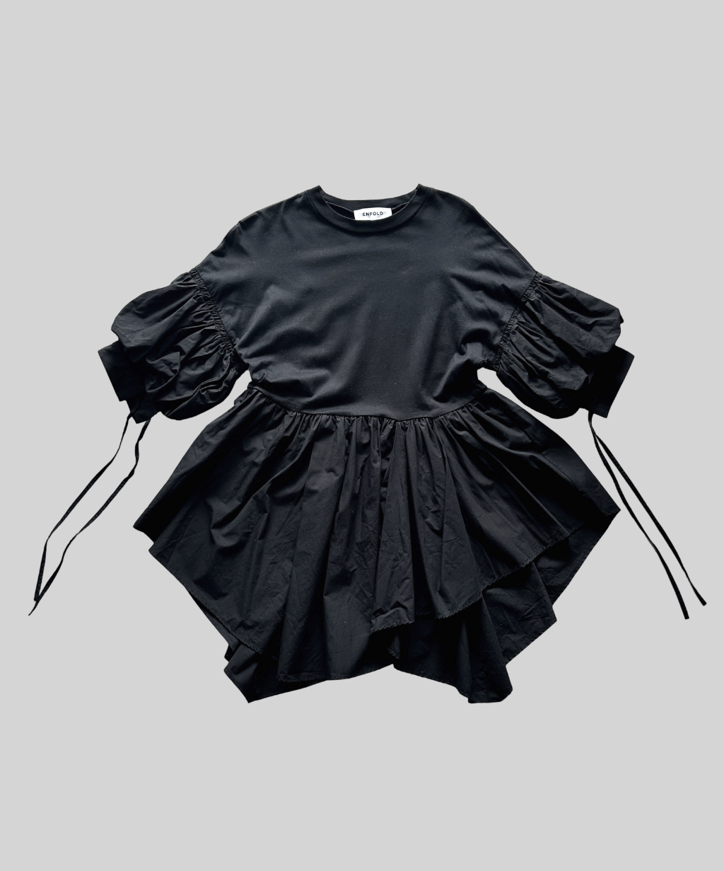 Enfold Balloon Sleeve Peplum Top
