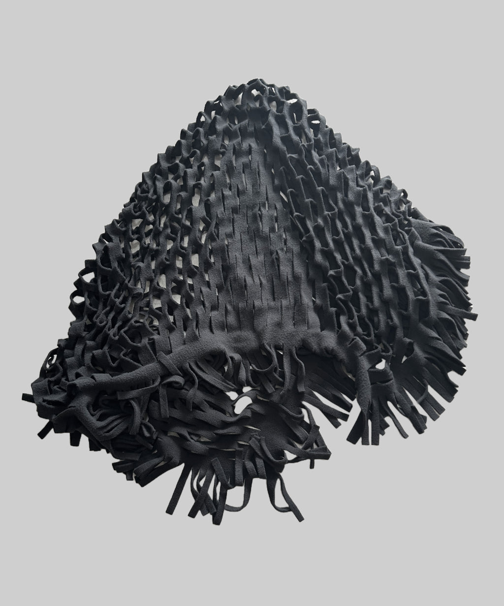 Gomme Fleece Mesh Fringe Scarf/Stole