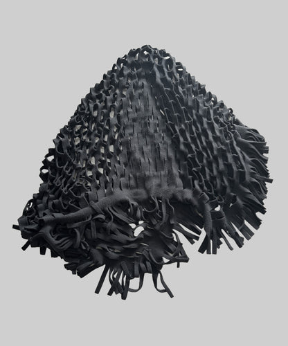 Gomme Fleece Mesh Fringe Scarf/Stole