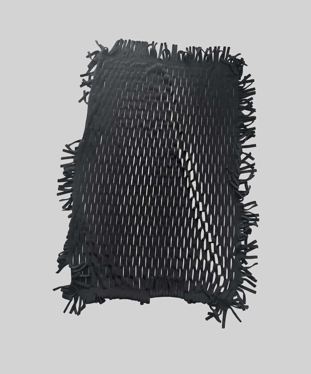 Gomme Fleece Mesh Fringe Scarf/Stole