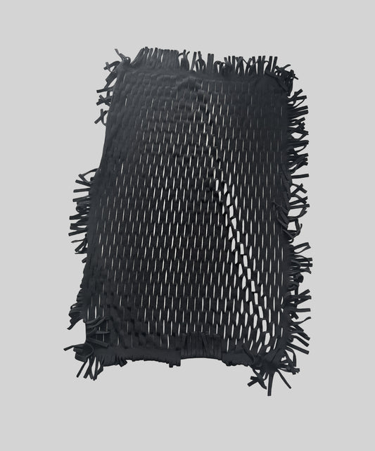 Gomme Fleece Mesh Fringe Scarf/Stole