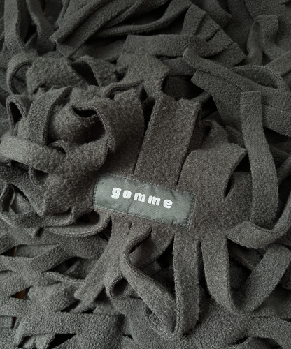 Gomme Fleece Mesh Fringe Scarf/Stole