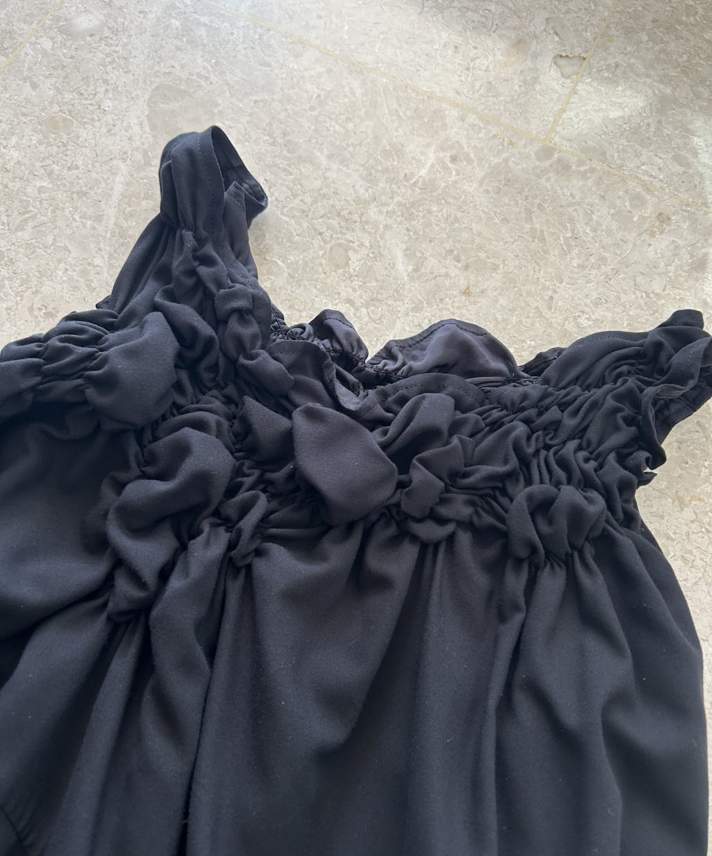 Gomme gathered bust asymmetrical ruffle dress
