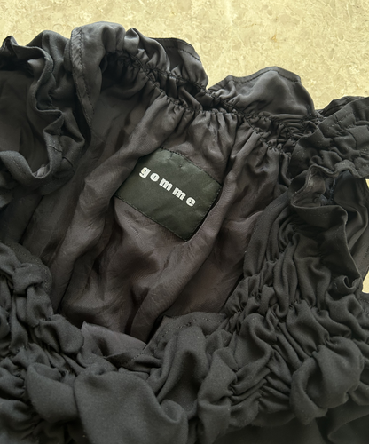 Gomme gathered bust asymmetrical ruffle dress