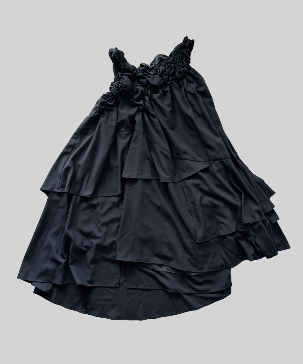 Gomme gathered bust asymmetrical ruffle dress