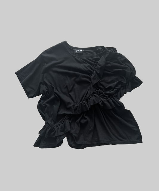 Gomme Ruffle Asymmetrical Tshirt