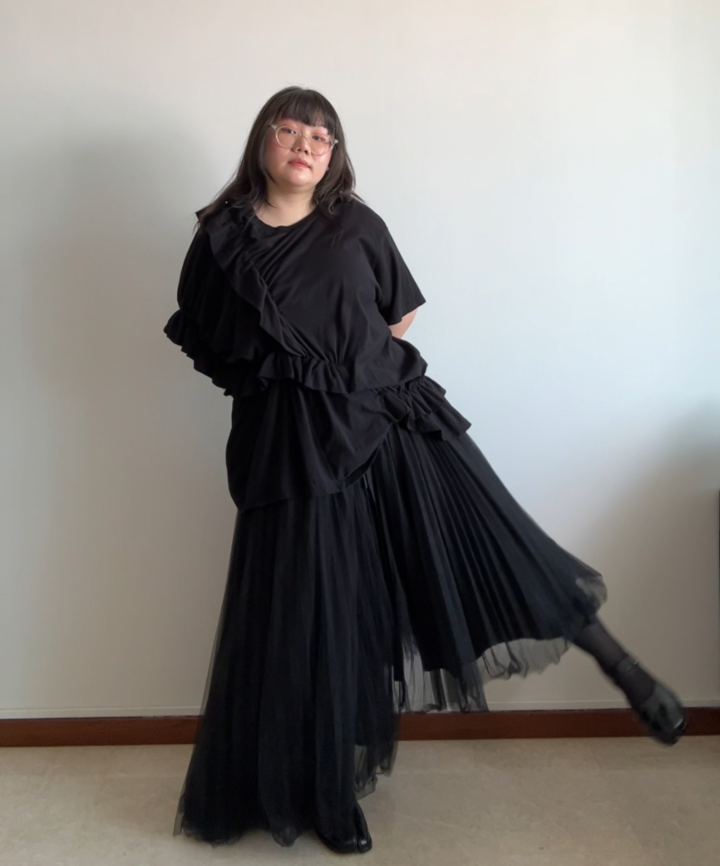 Chika Kisada Tulle Asymmetrical Wrap Skirt